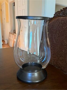 Kohl’s Snow Valley Glass Hurricane-style Pillar Candle Holder Oil-rubbed Bronze